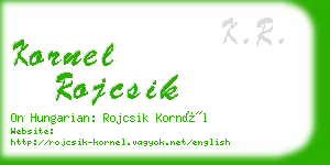 kornel rojcsik business card